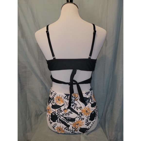 Bikini large, high waisted, black floral - Picture 2 of 2